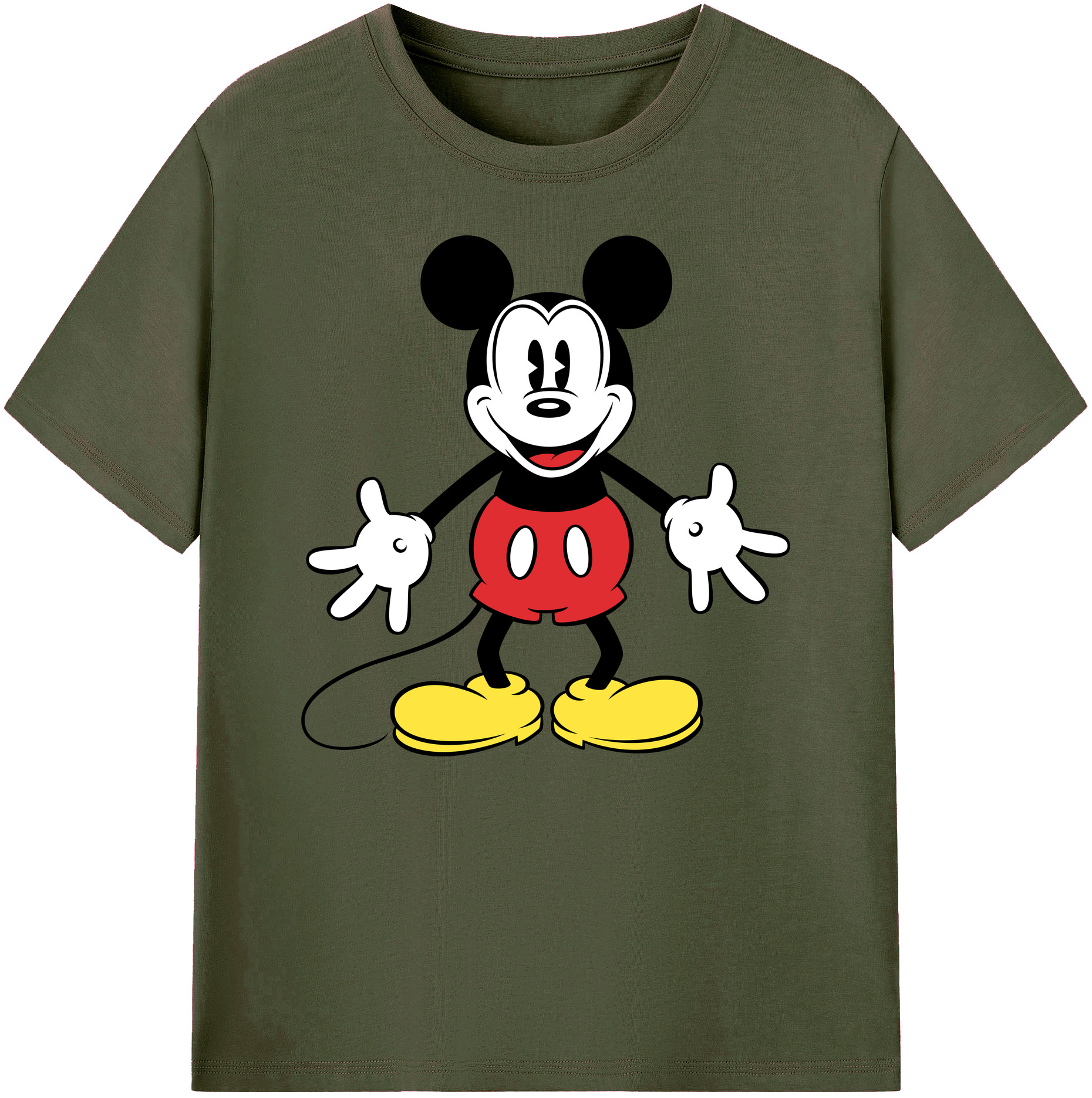 ミッキーマウス Mickey Mouse 綿100％ メンズ半袖Tシャツ｜肌触りやわらか＆通気性